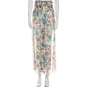 ALEXIS Floral Print Square Sheer Wide leg pant Size M Festival Raver